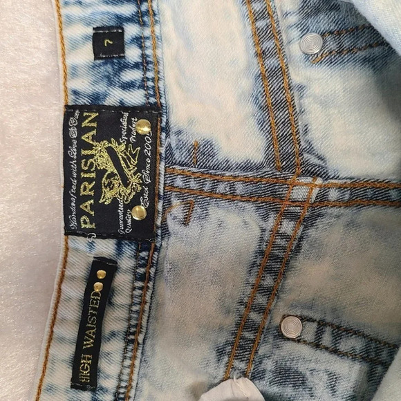 High-waisted distressed acid wash jeans,  s… - Picture 11 of 11